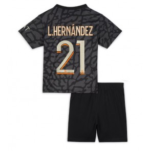 Paris Saint-Germain Lucas Hernandez #21 Dětské Alternativní dres komplet 2023-24 Krátký Rukáv (+ trenýrky)